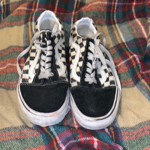 Vans Other - Vans Off The Wall Old Skool Sneakers Checkered Black White Sued